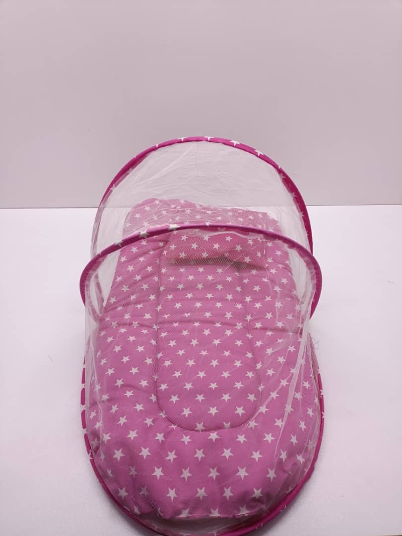 پشه بند تشک دار کودک و نوزاد طرح ستاره صورتی