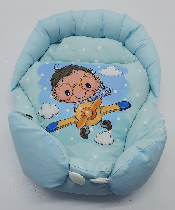 قنداق فرنگی سوئیسی نوزاد رافل رنگ آبی طرح پسر خلبان