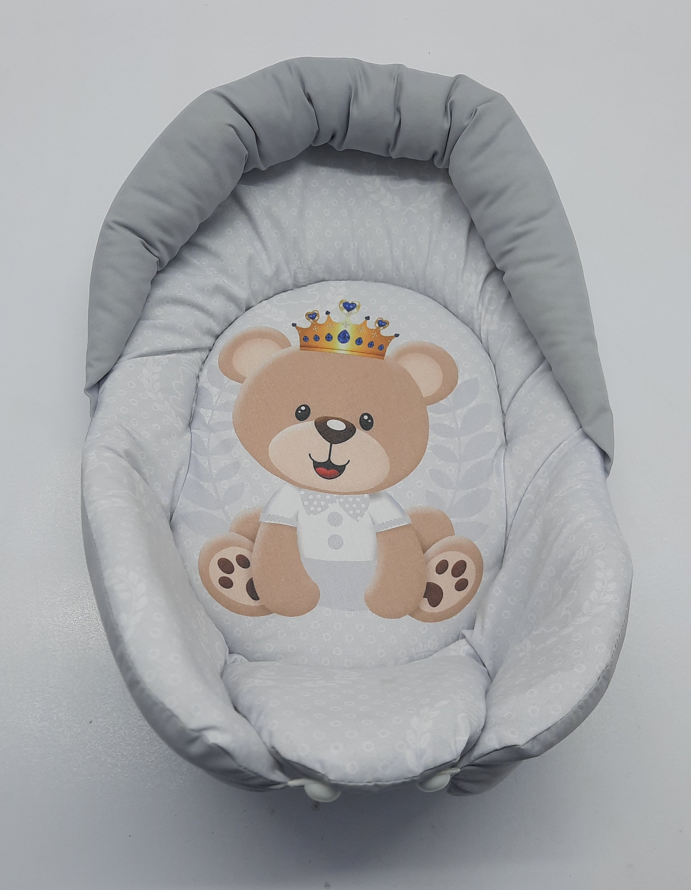 قنداق فرنگی سوئیسی نوزاد رافل رنگ طوسی طرح خرس