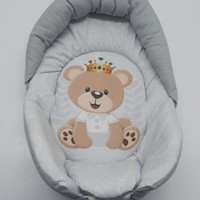 قنداق فرنگی سوئیسی نوزاد رافل رنگ طوسی طرح خرس