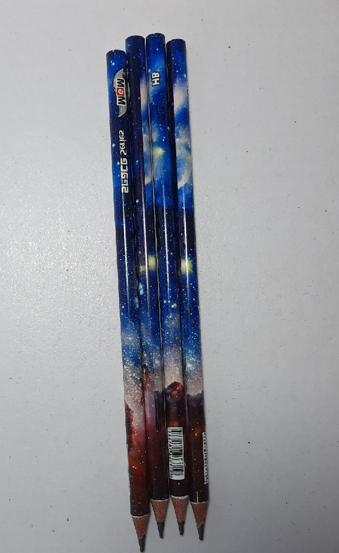 مداد مشکی 4 عددی ام جی ام طرح کهکشانی